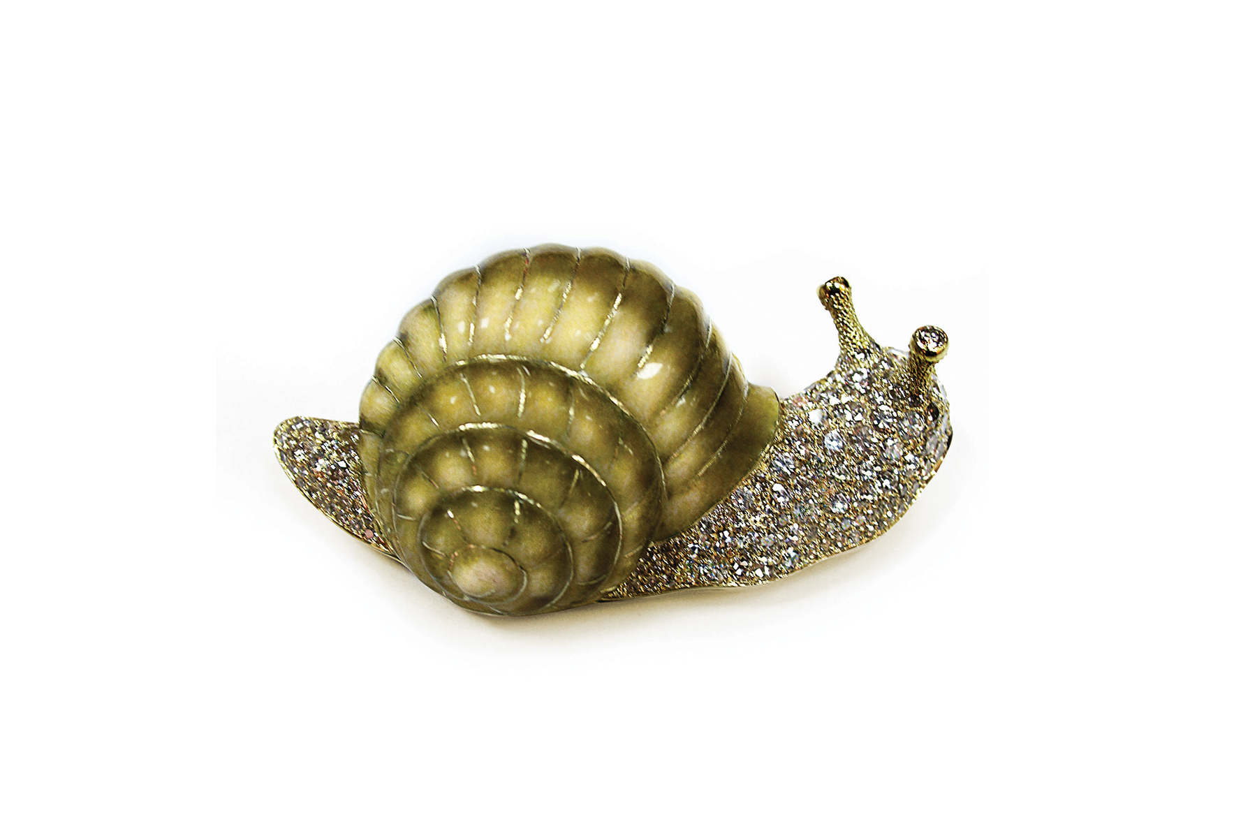  Ilgiz F Snail brooch with enamel and diamonds