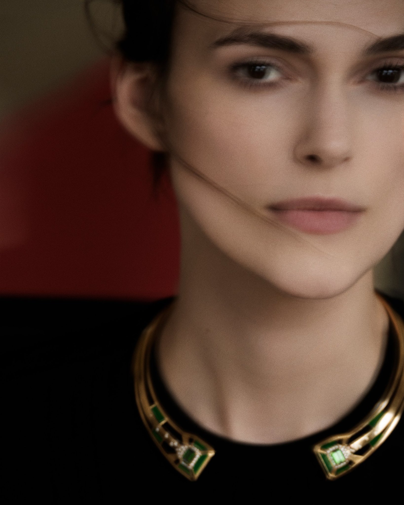 MY GREEN NECKLACE IN 18K YELLOW GOLD, MALACHITE, TOURMALINES AND DIAMONDS