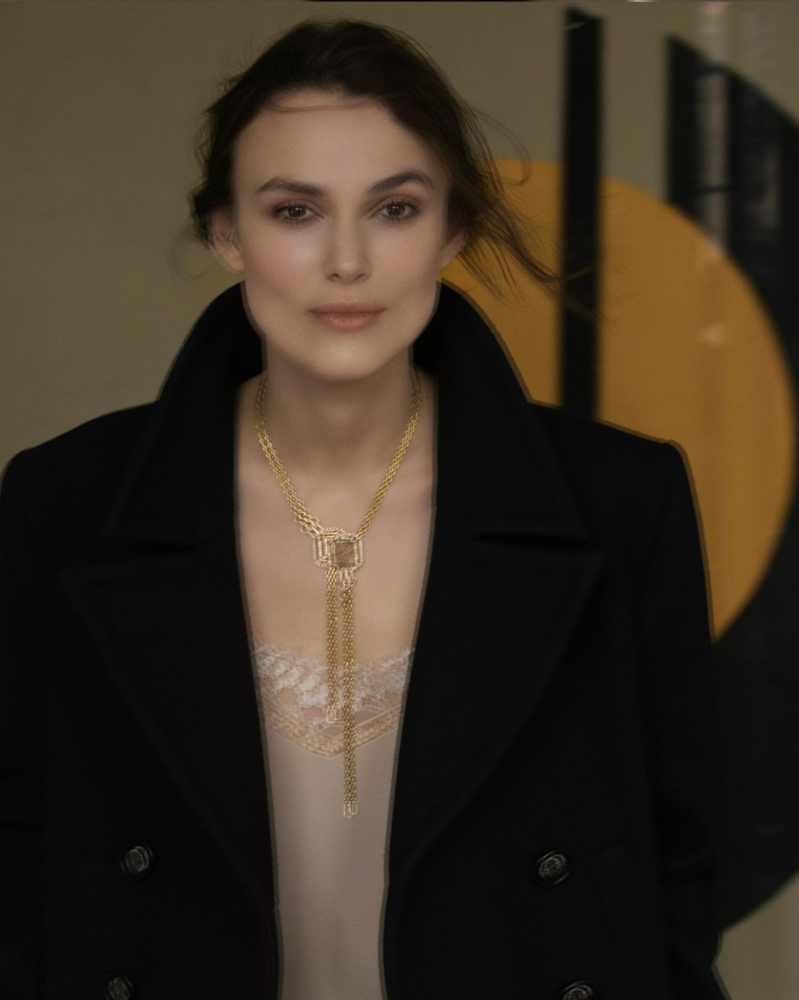  MY CHAIN NECKLACE IN 18K YELLOW GOLD, RUTILATED SMOKY QUARTZ AND DIAMONDS
