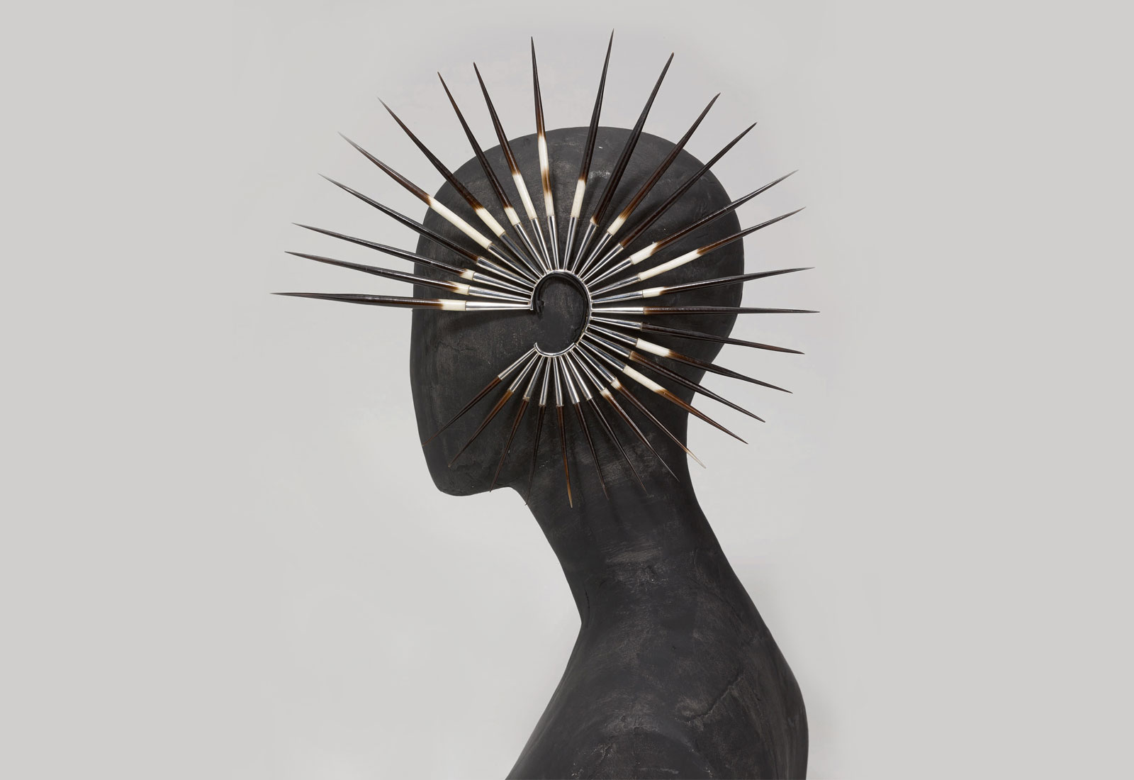  Shaun Leane for Alexander McQueen silver and porcupine quill earrings, 'Irere' collection, Spring/Summer 2003