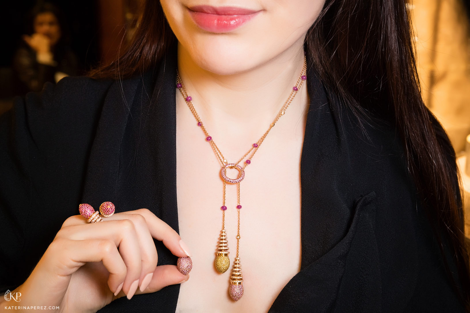 Avakian necklace with interchangeable drops