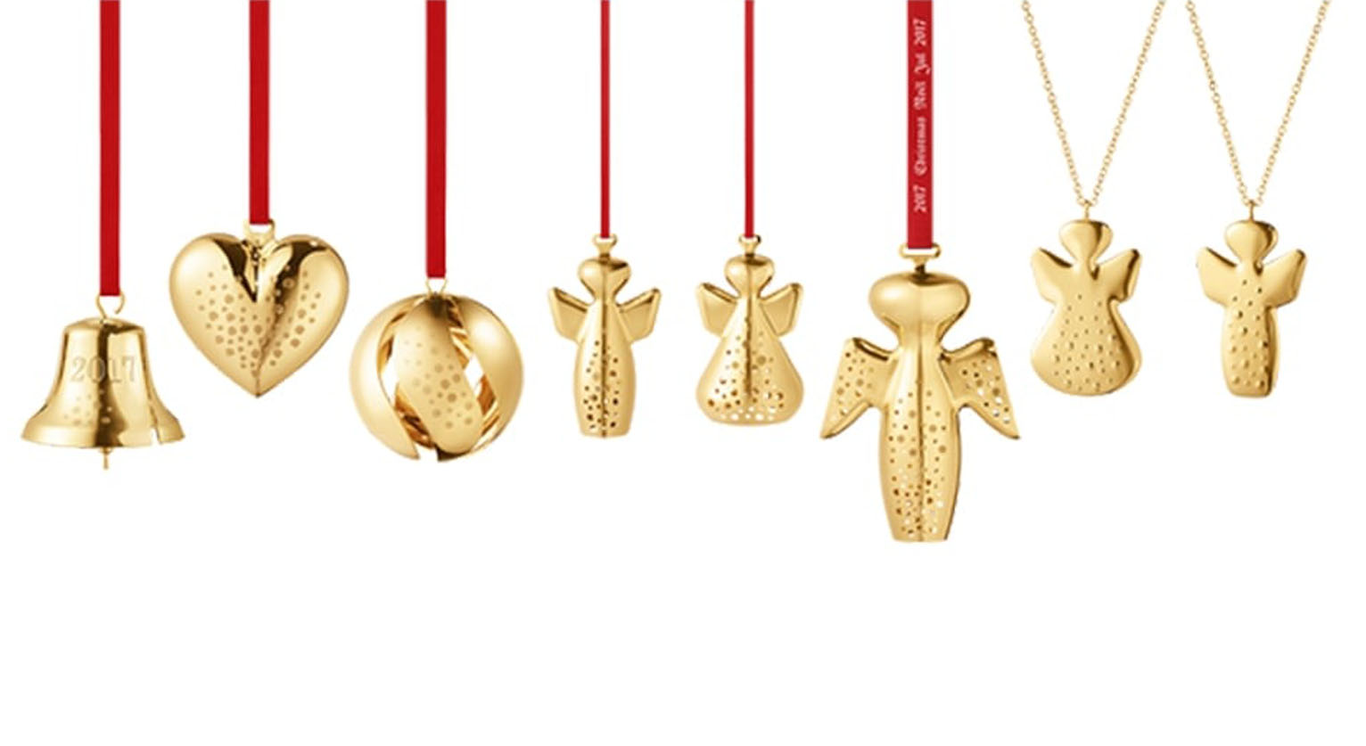 Georg Jensen Christmas Tree ornament collection 2017 in brass plate (also available in silver plate)
