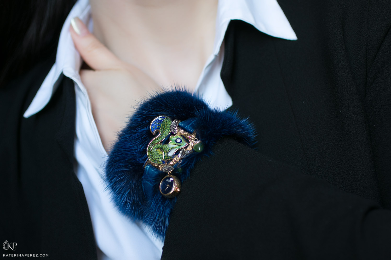  SICIS Squirrel watch with micromosaic and diamonds