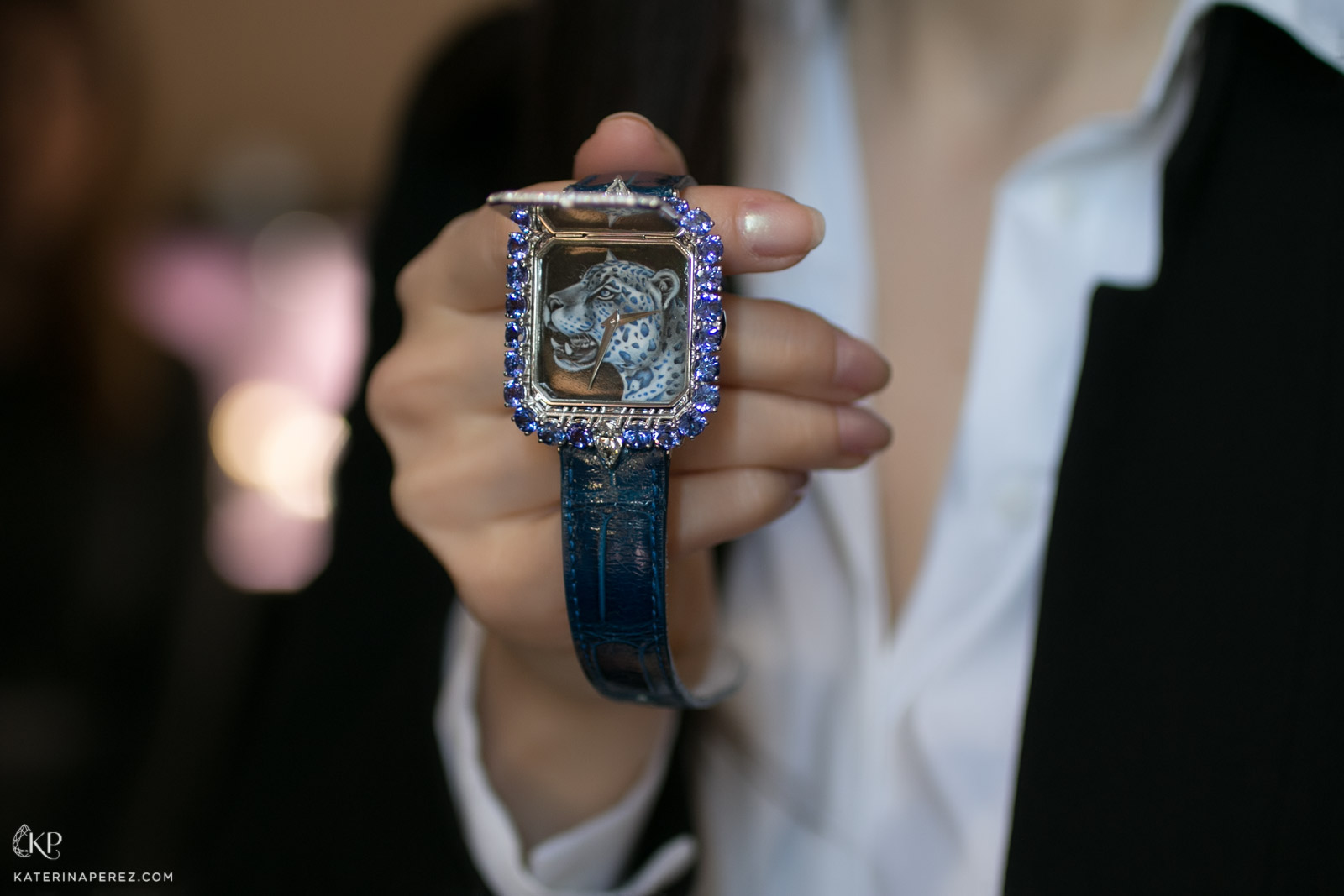  SICIS Panther secret watch dial painted with enamel
