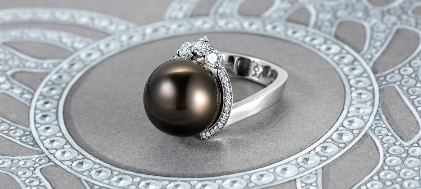 Podnebesnaya and Podnebesny. Pearls and gems ring