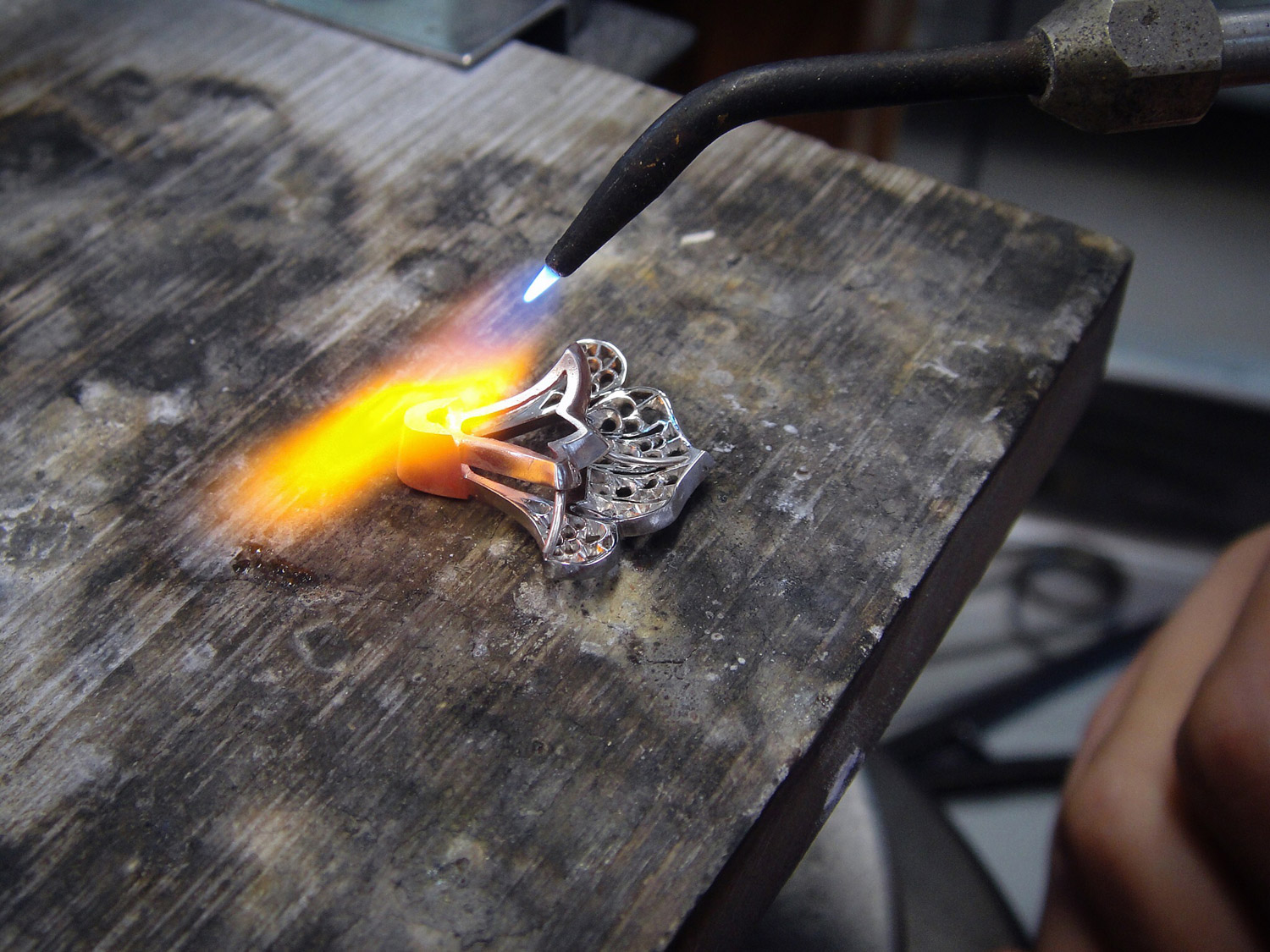 David Michael diamond ring in the making