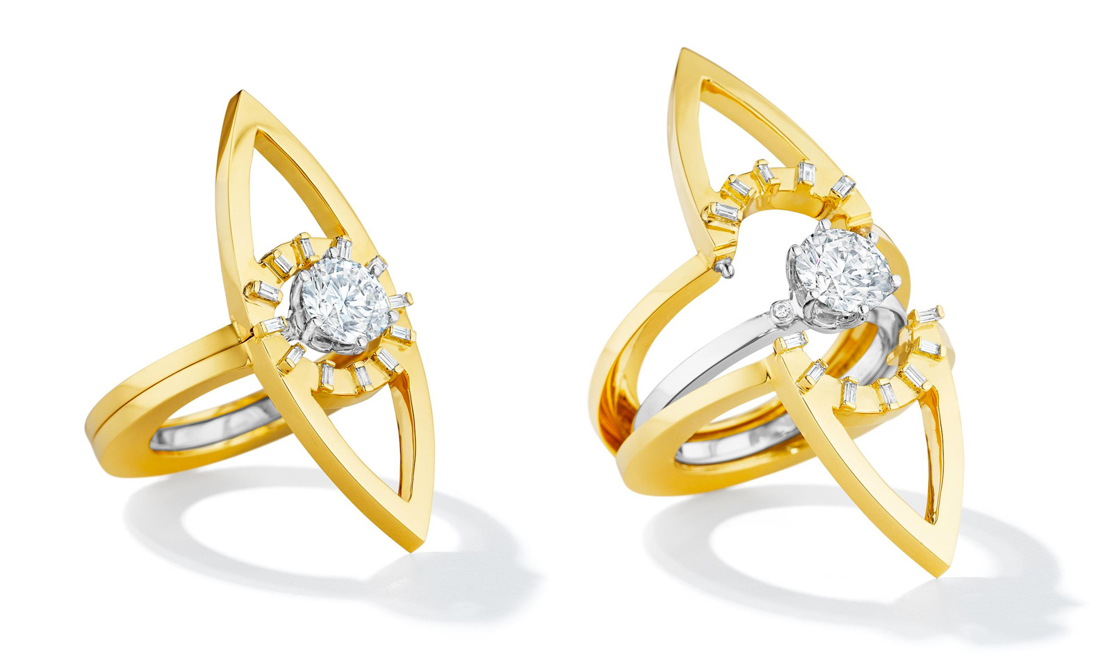 CADAR Tu engagement ring jacket in yellow gold and diamonds