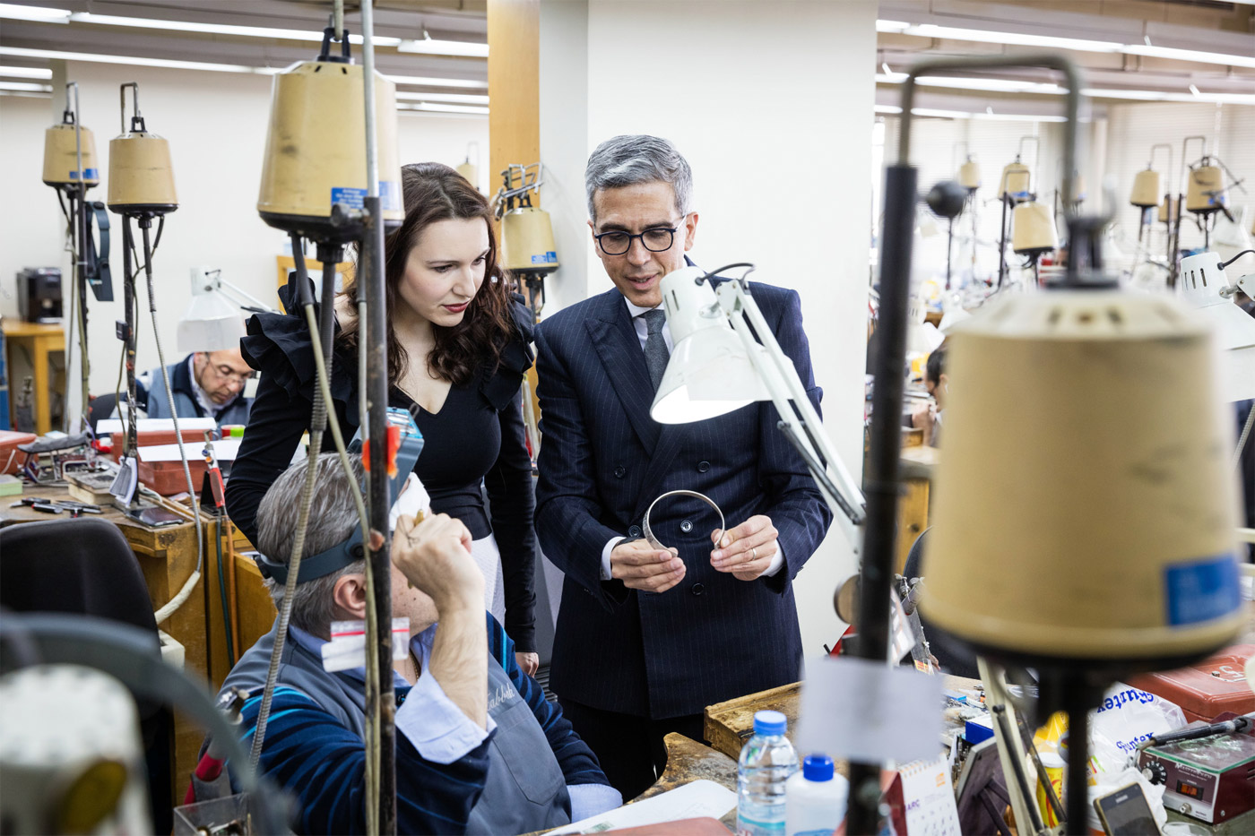  Katerina Perez with Nagib Tabbah visiting Maison Tabbah workshops