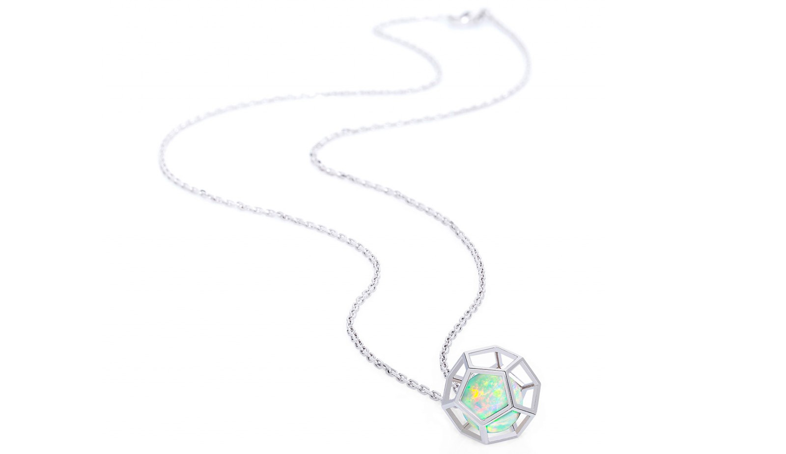 Ornella Iannuzzi Rock It! collection pendant in white gold with an opal bead