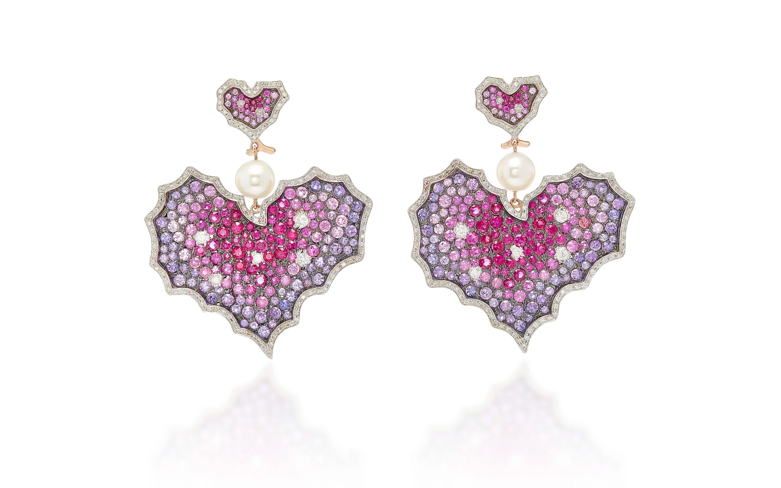  HANUT SINGH One-Of-A-Kind Jagged Exploding Heart Earrings £14,400