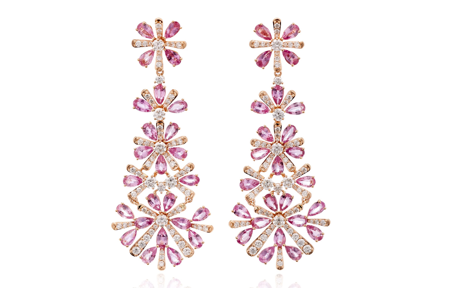  Hueb M'O Exclusive Pink Sapphire Chandelier Earrings £11,490
