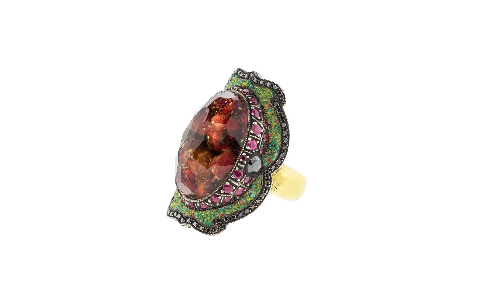  SEVAN BICAKCI Carved Pomegranate Ring In Citrine  $16,900