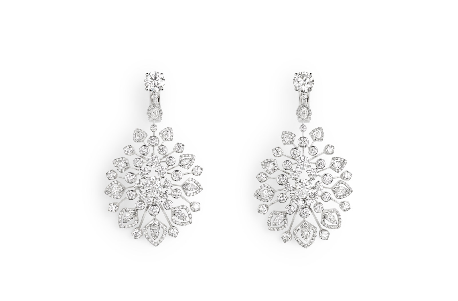 <p> Chaumet ‘Promenades Imperiales’ earrings in 18k white gold, set with brilliant-cut diamonds</p>
