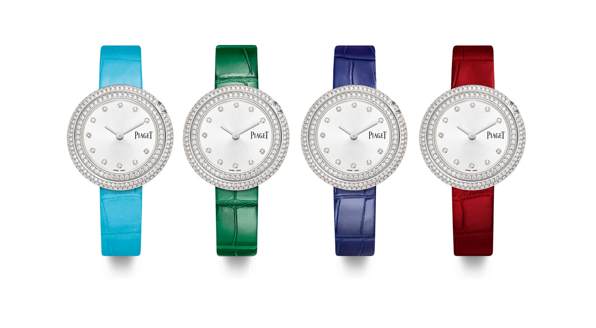  Piaget Possession watches with 18k white gold dials and double halo diamond bezels