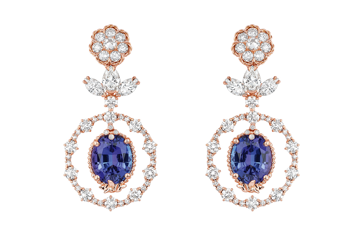  DIOR À VERSAILLES, PIÈCES SECRÈTES - 'Intimite tanzanite' earrings