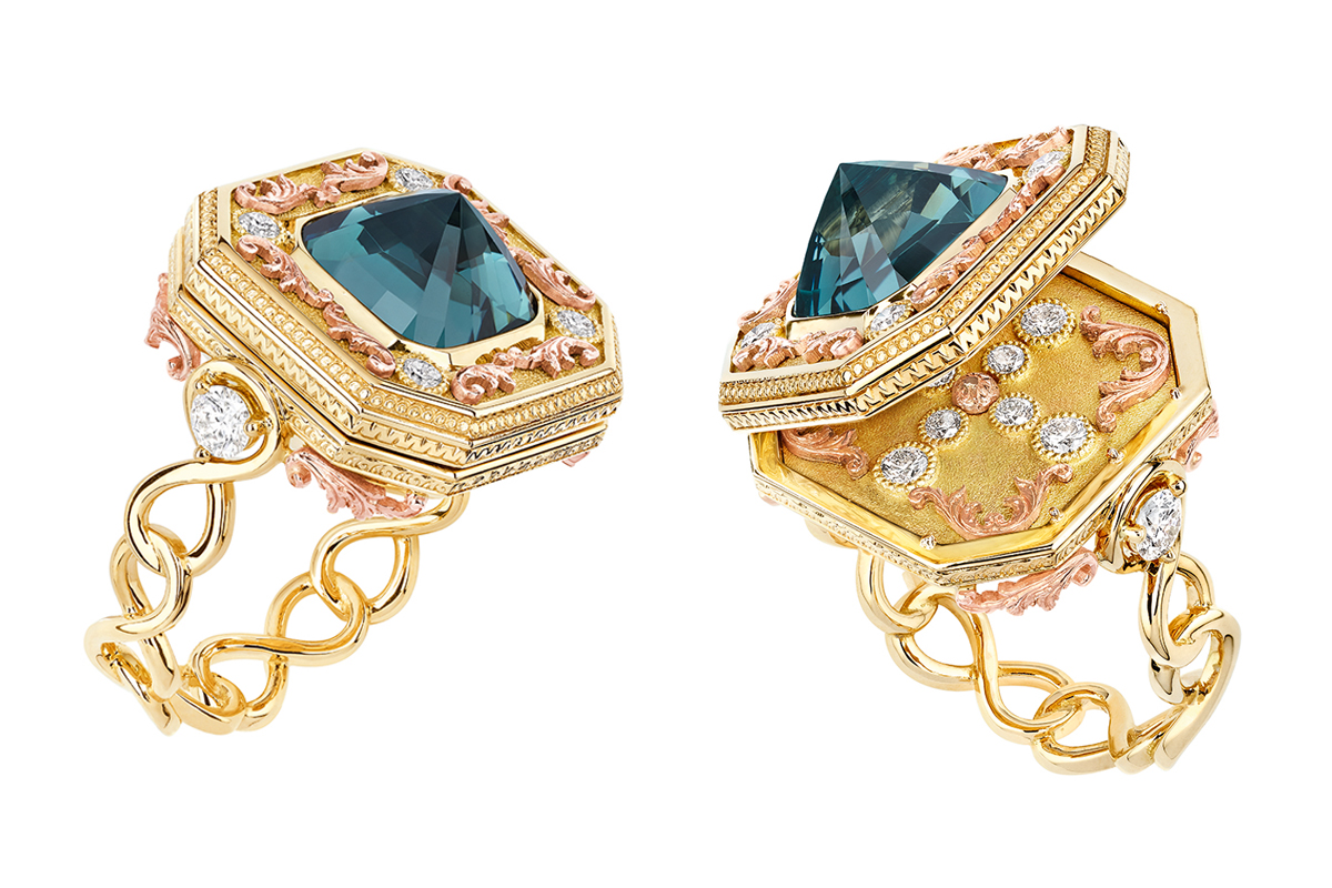  DIOR À VERSAILLES, PIÈCES SECRÈTES - 'Volupte spinelle bleu' ring