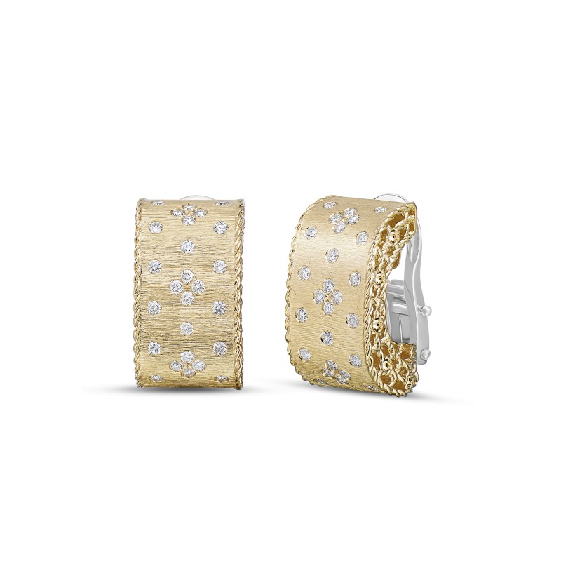  Roberto Coin earrings from Princess collection in yellow gold and diamonds