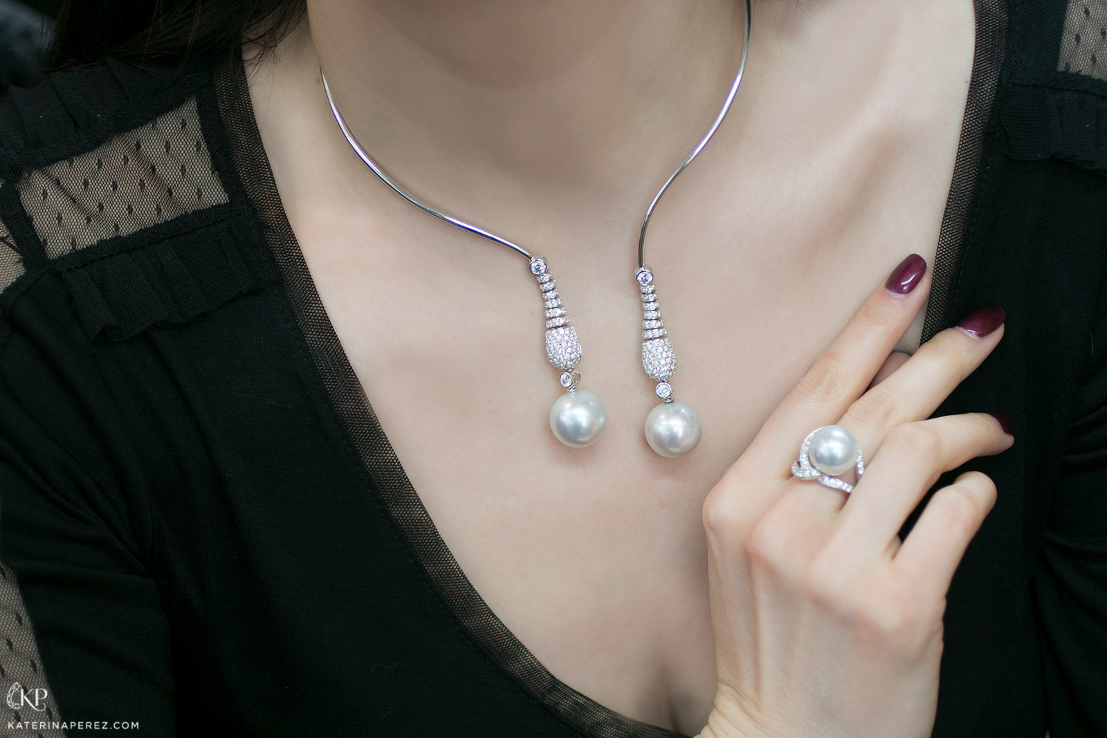  YOKO London chocker with pearls and diamonds