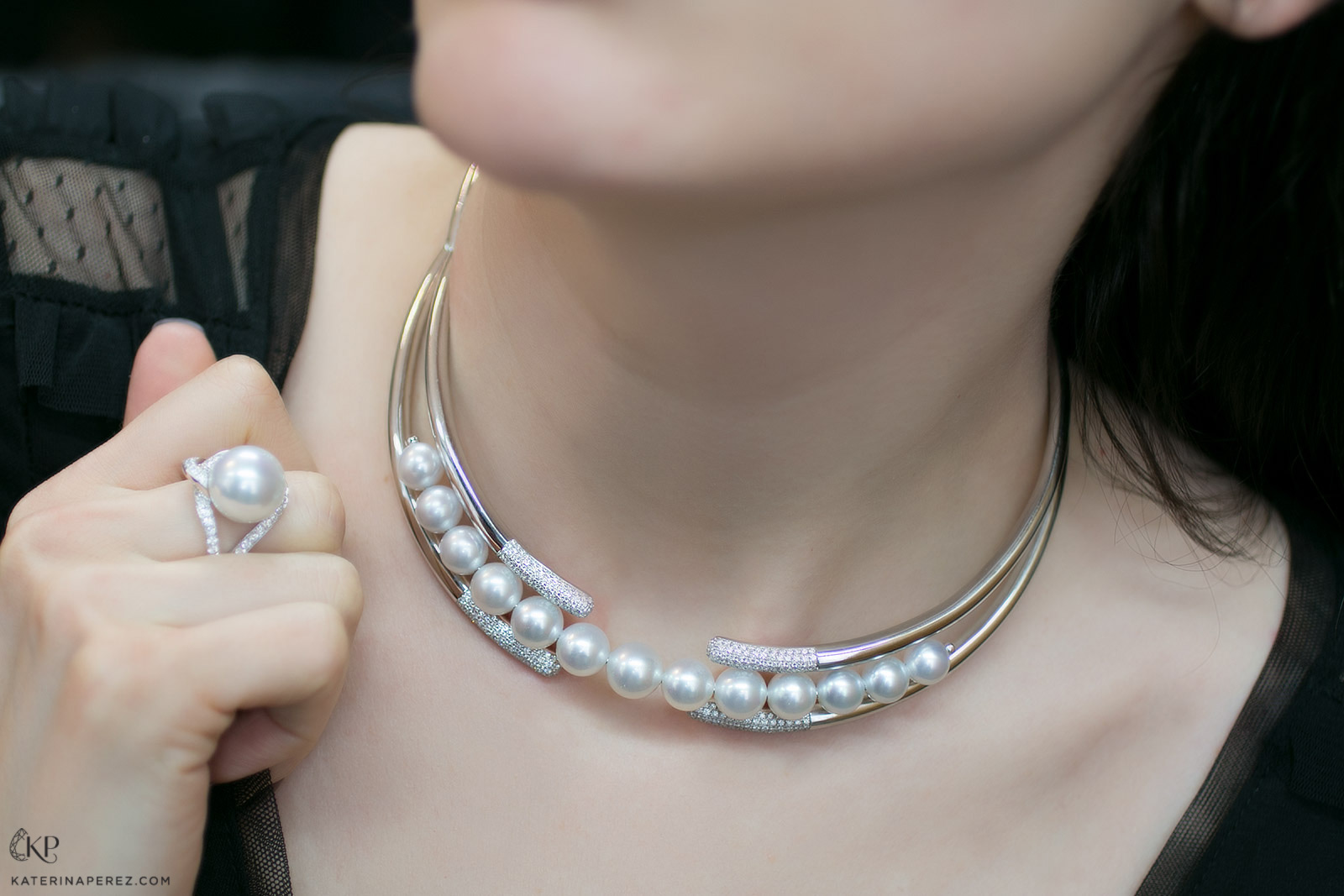  YOKO London chocker with pearls and diamonds