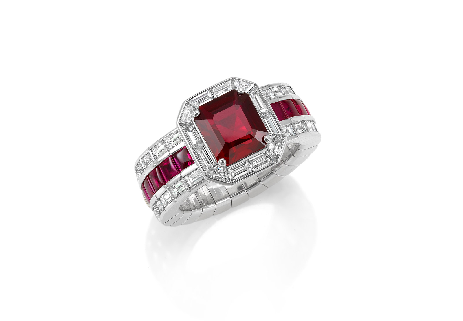  Picchiotti XpandableTM ring in diamonds and rubies