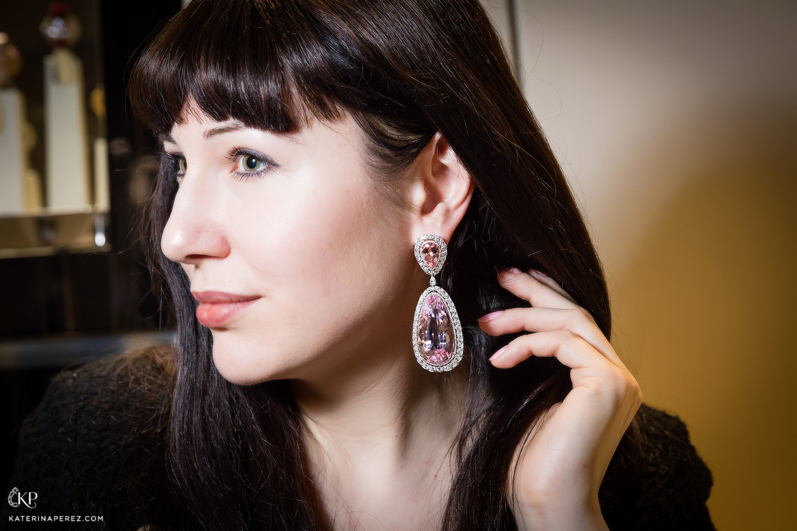 Jacob & Co. earrings with 100ct morganite and diamonds