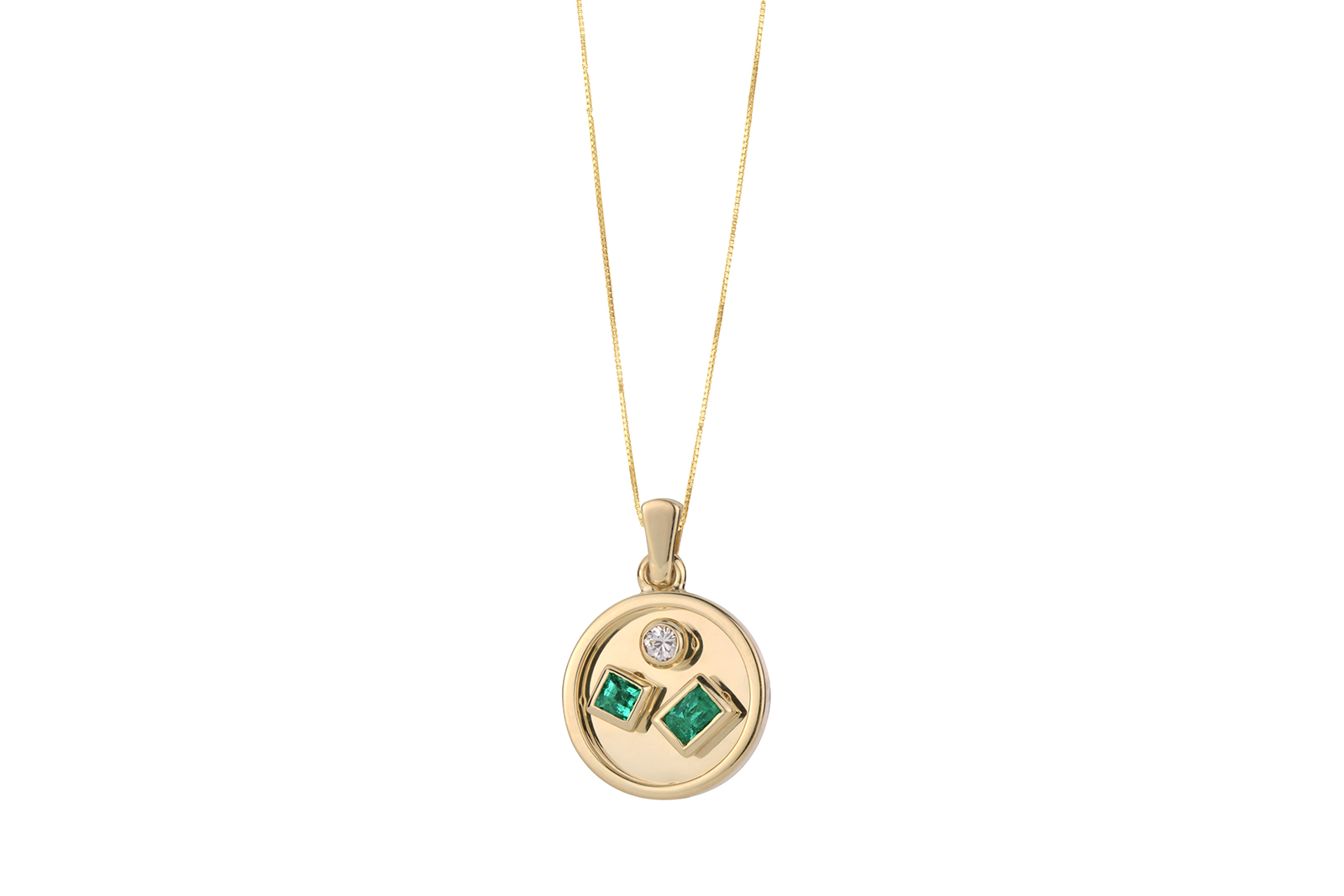  House of Meraki 'Clover' diamond and emerald pendant necklace
