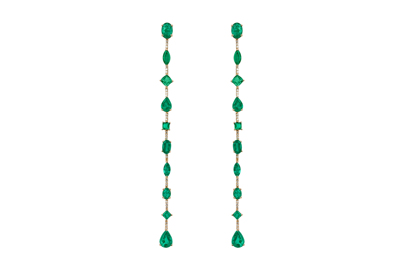  House of Meraki 'Queen' diamond and emerald earrings