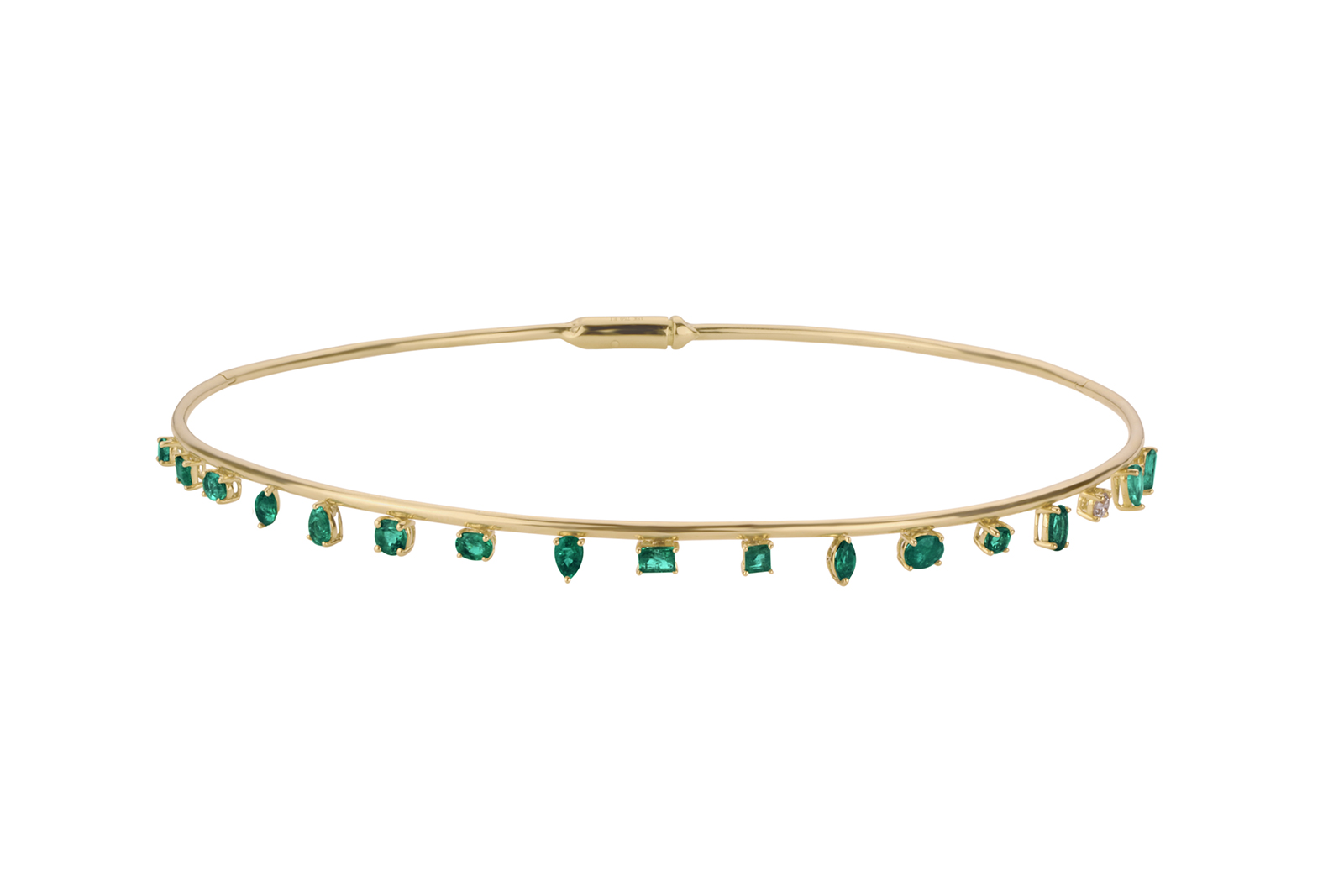 House of Meraki 'Peacock' emerald choker necklace
