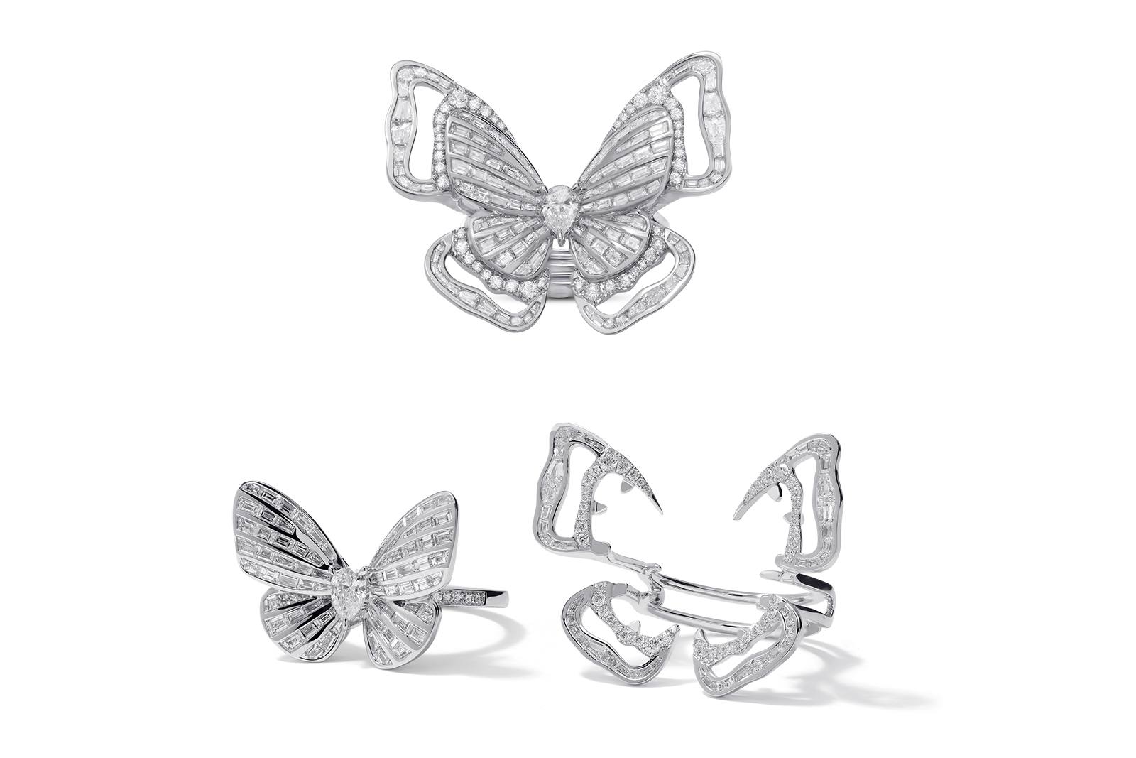  Stenzhorn 'Butterfly Lovers' diamond ring with removable 'kimono' ring jacket