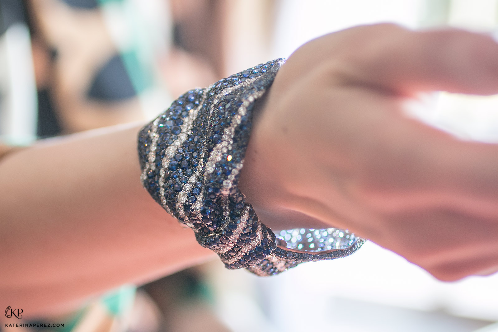  Rosior pavé sapphire and diamond cuff
