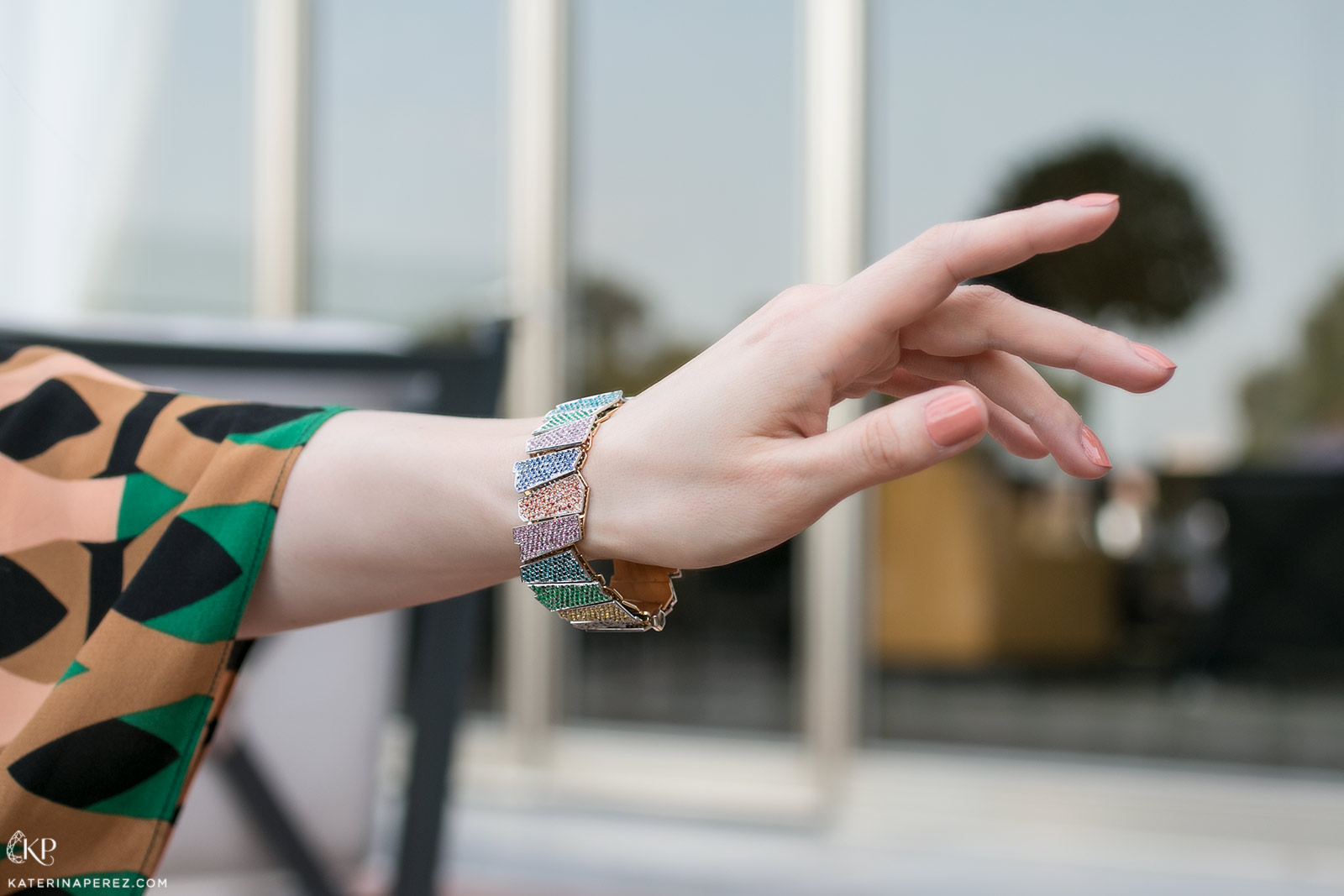  Rosior pavé multi-gemstone bracelet
