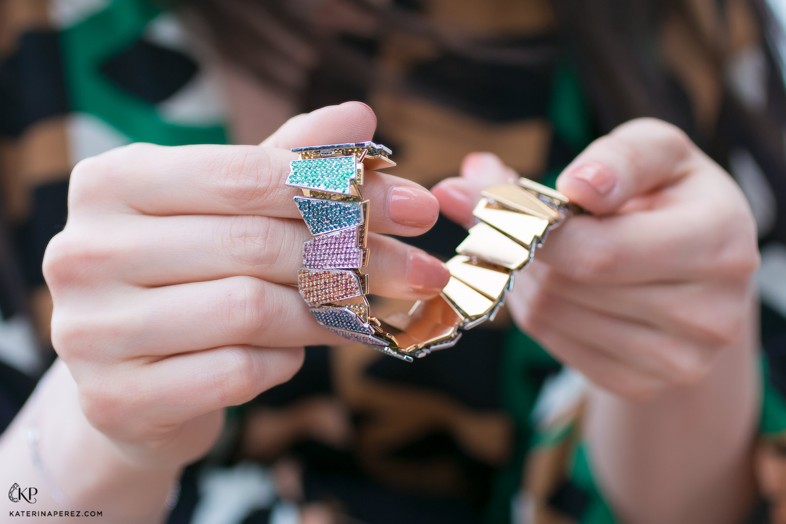  Rosior pavé multi-gemstone bracelet