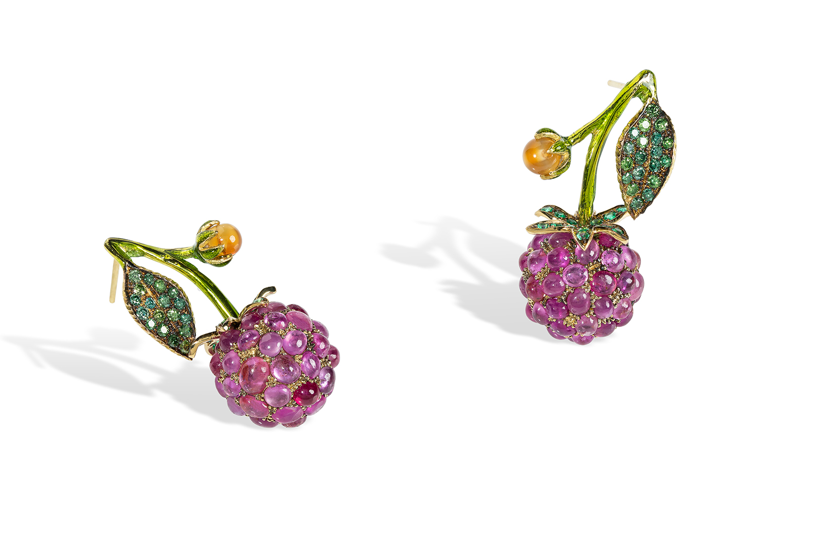  Rosior flower gemstone earrings 