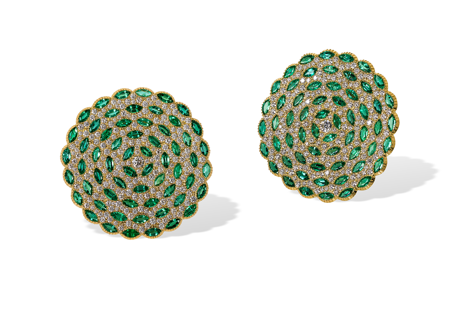  Rosior emerald and diamond earrings