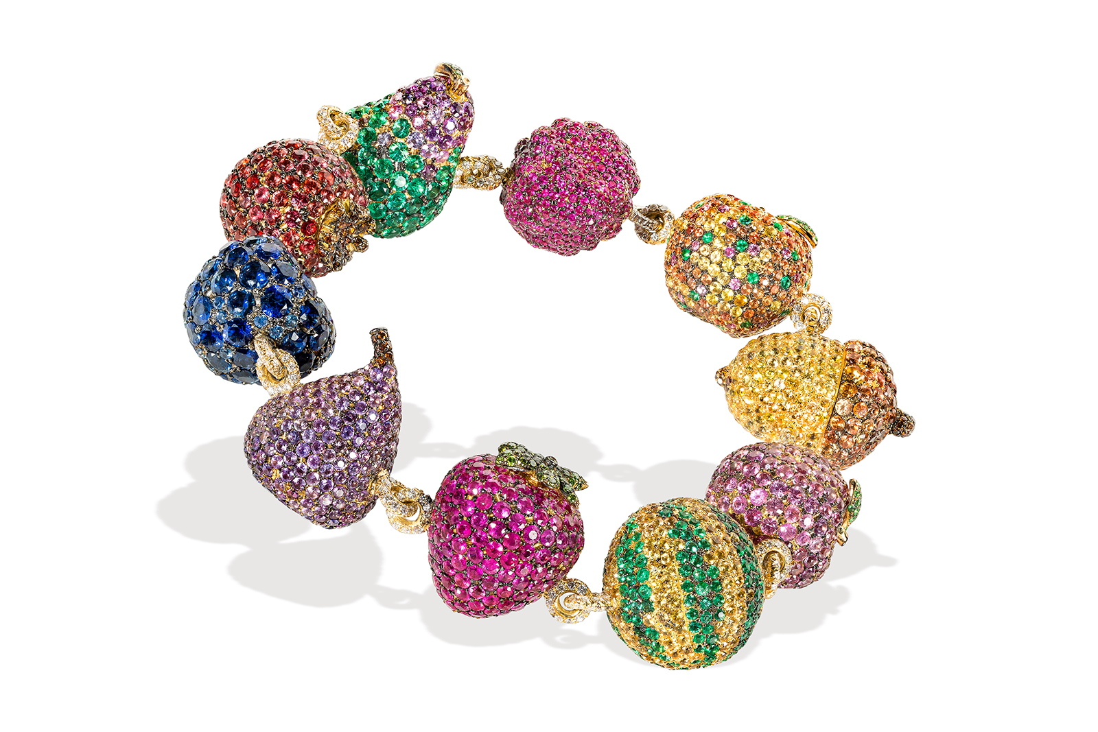  Rosior fruit bracelet in sapphires, emeralds, rubies and tsavorites