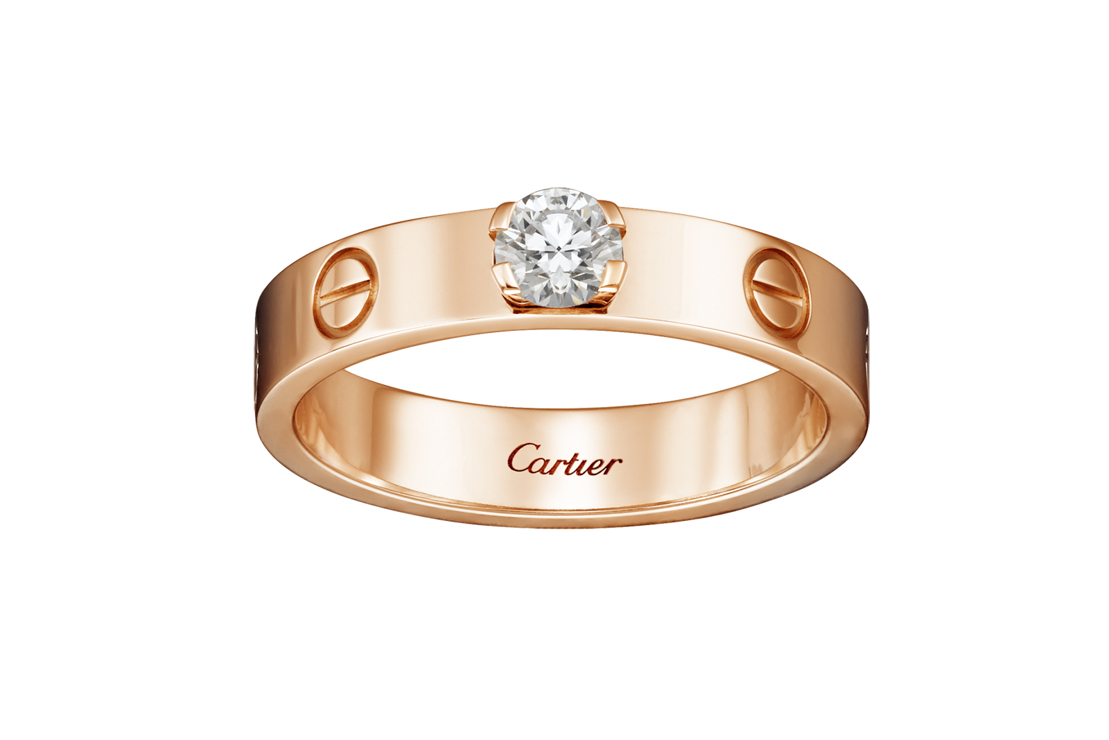  Cartier 'Love' diamond and yellow gold solitaire engagement ring