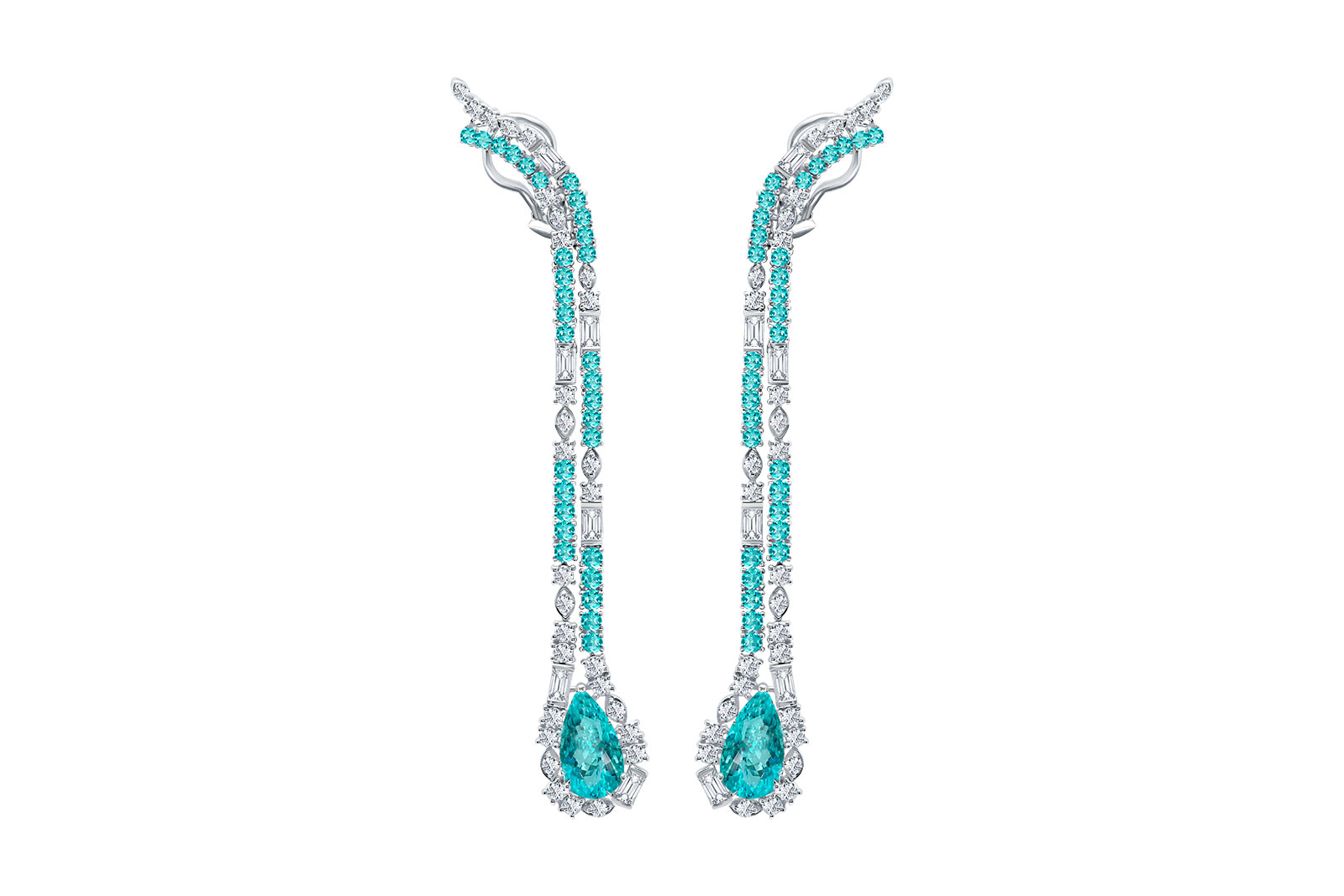  Graziela 'Paraiba Obsession' earrings in Paraibas and diamonds 