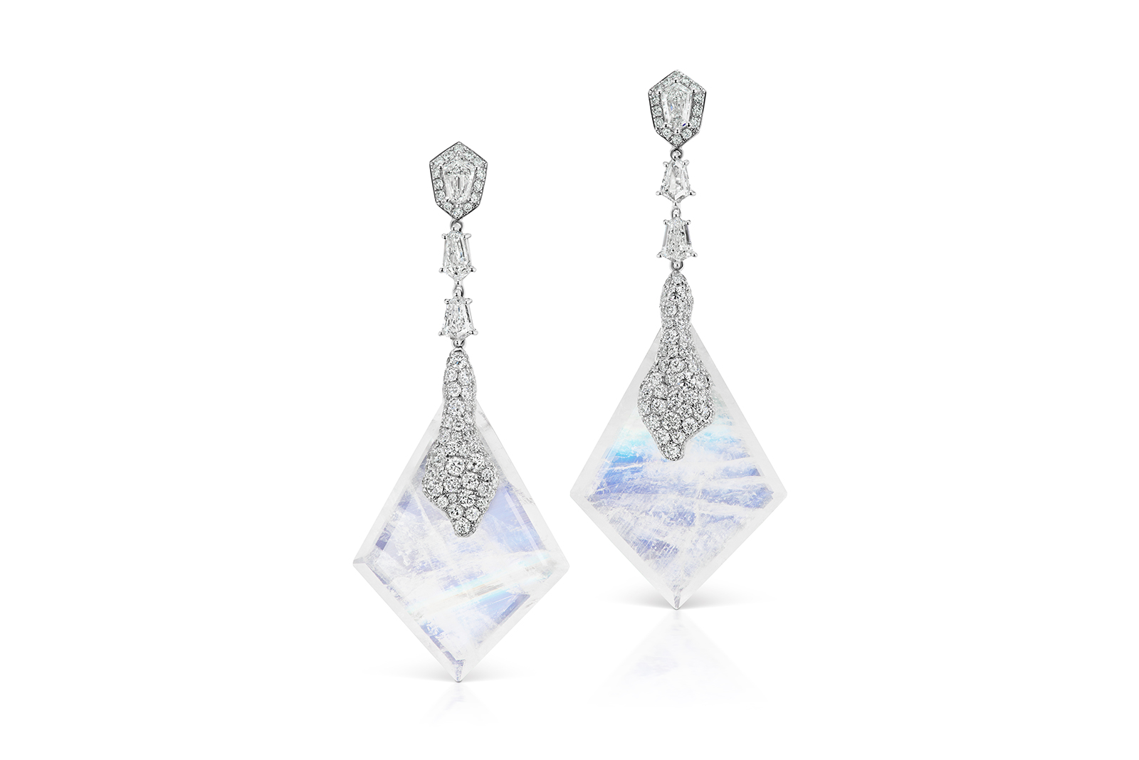  Neha Dani 'Glacier' collection 'Yulong' earrings in moonstone and diamonds