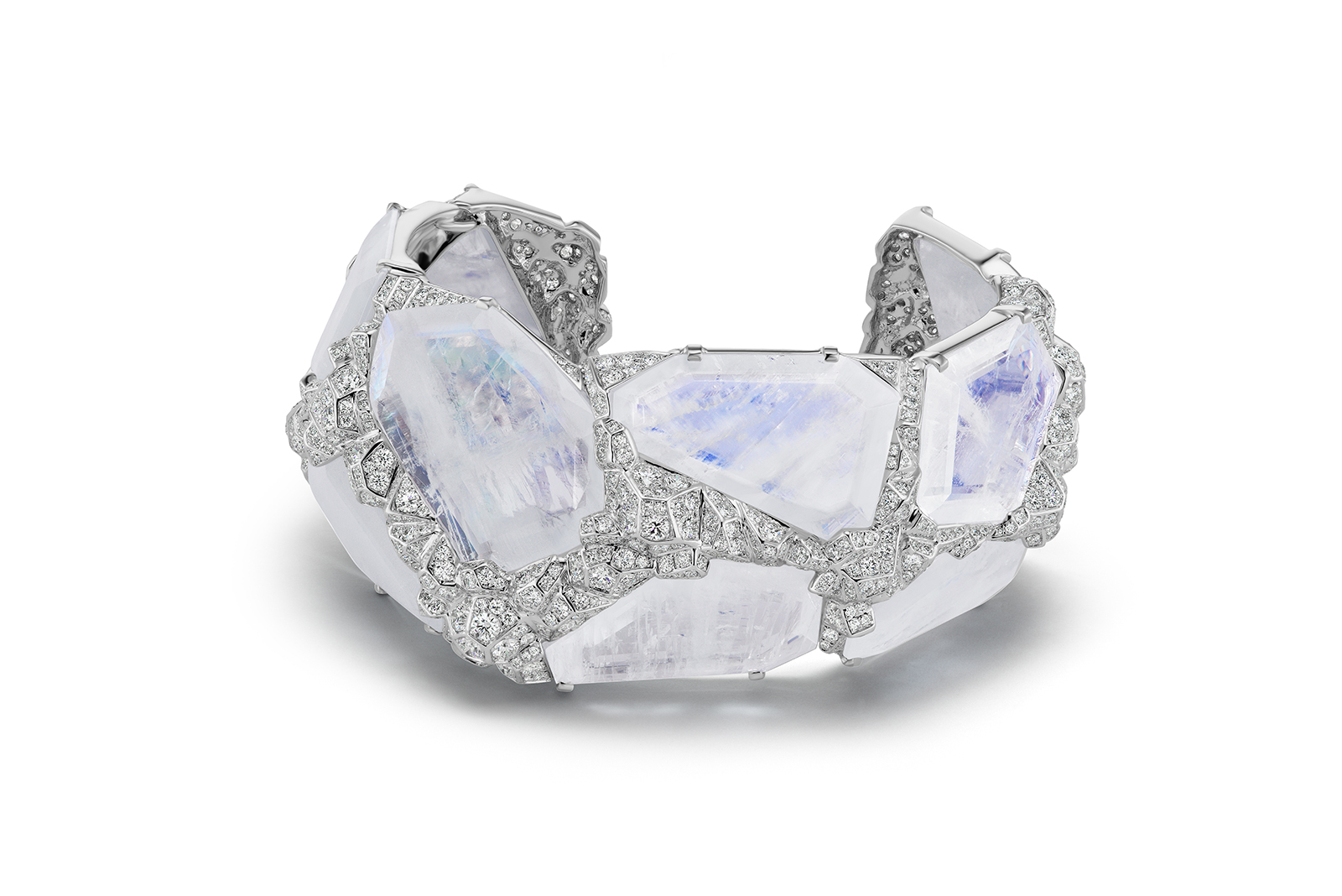 Neha Dani 'Glacier' collection 'Aialik' cuff in moonstone and diamonds