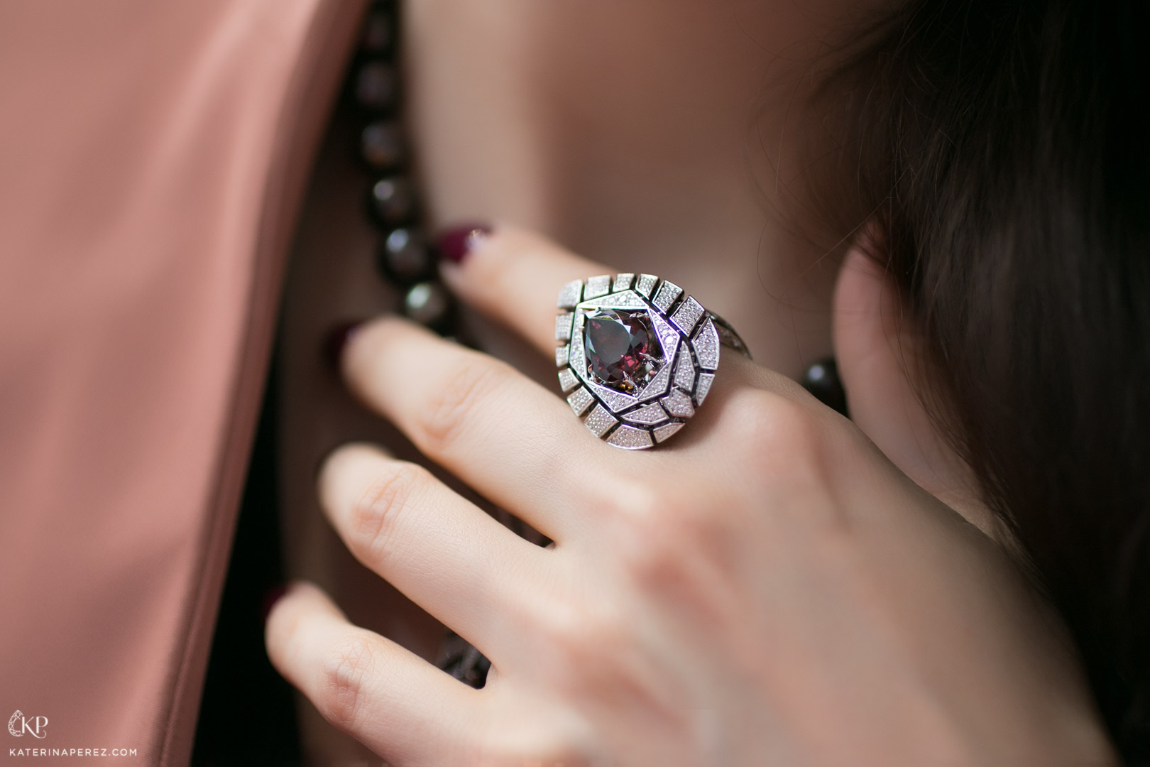  Chamovskikh 'Singapore' ring with rubellite and diamonds