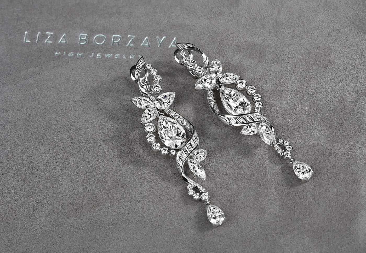  Liza Borzaya one-of-a-kind diamond earrings 