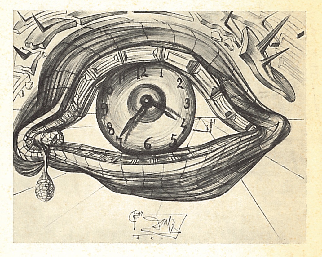  Original drawing of Salvador Dali's 'Eye of Time' brooch 