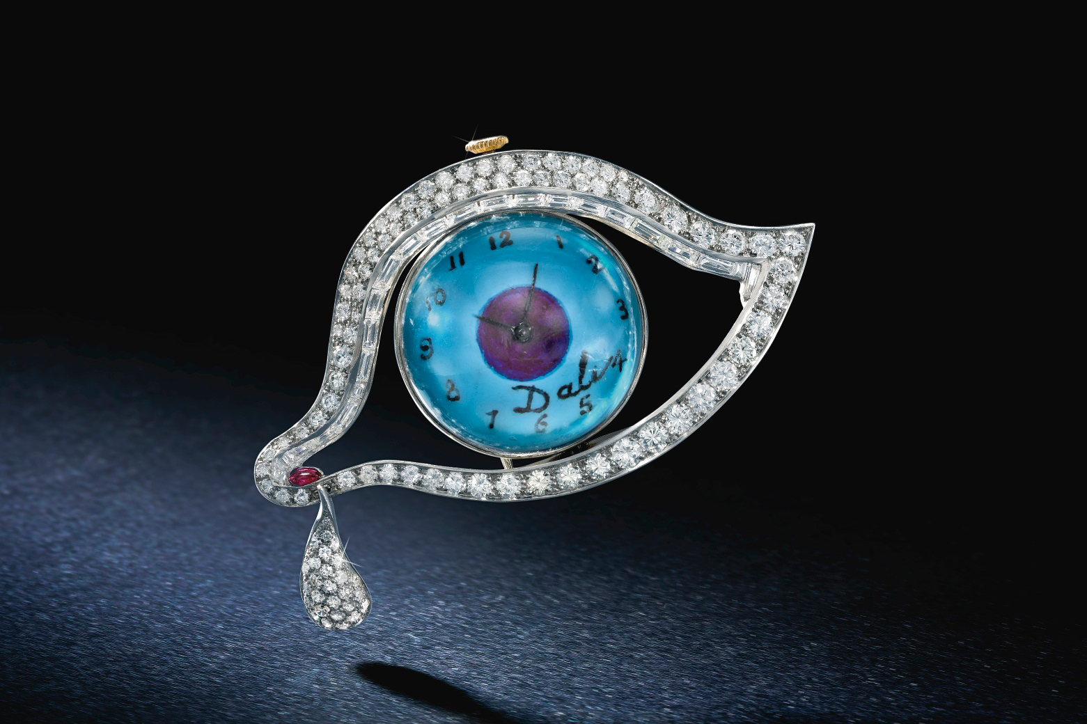 Salvador Dali's 'Eye of Time' brooch with diamonds