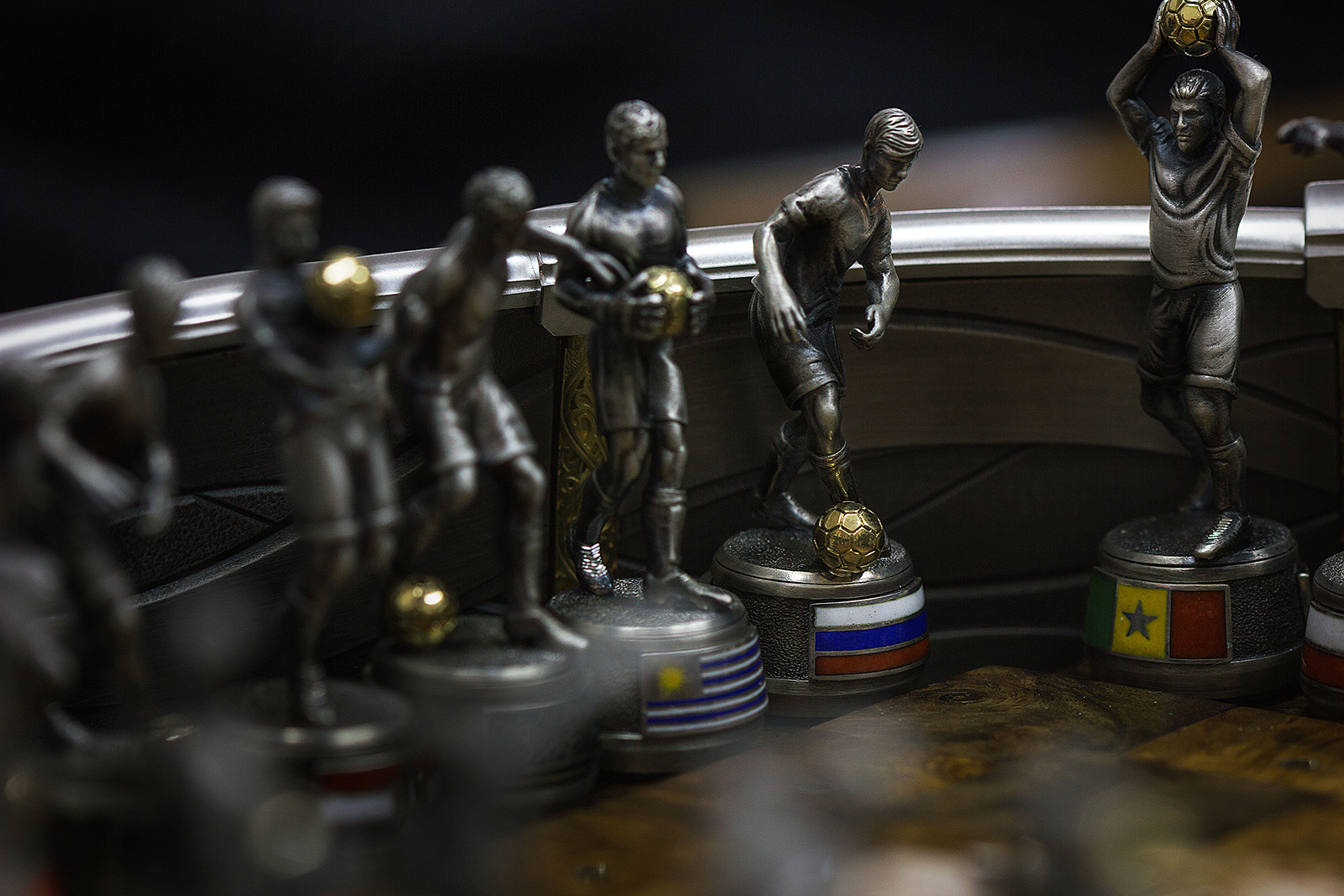 Football players on 'Stadium 13' art object by MYAGKOV atelier and Mark Kremer collection