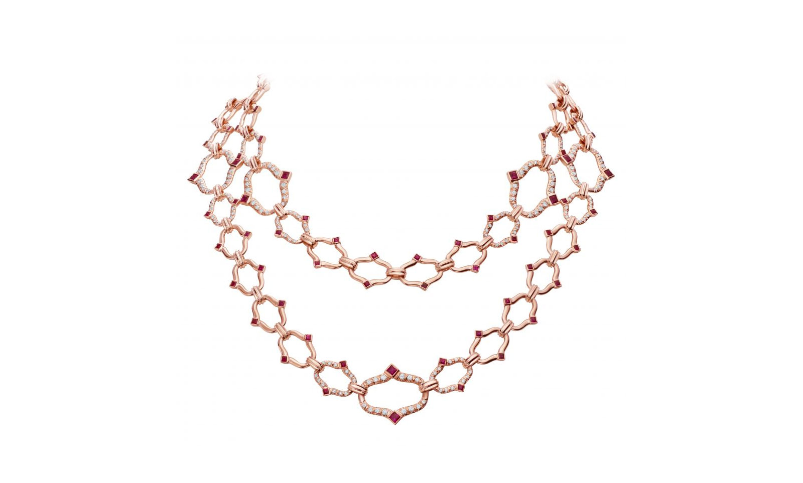  Gumuchian 'Secret Garden' collection necklace in rose gold, diamonds and rubies