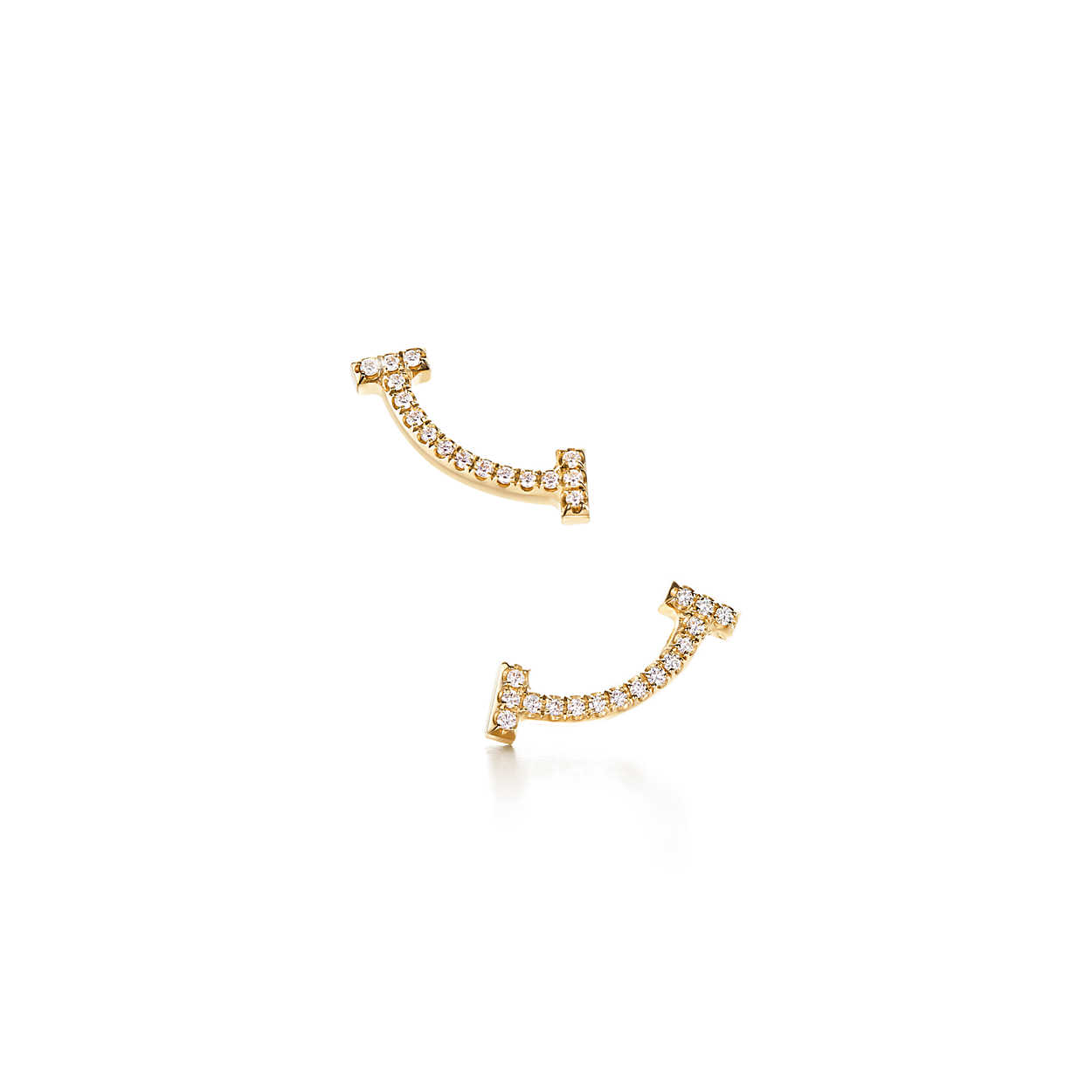  Tiffany & Co. 'T Smile' earrings with diamonds in yellow gold