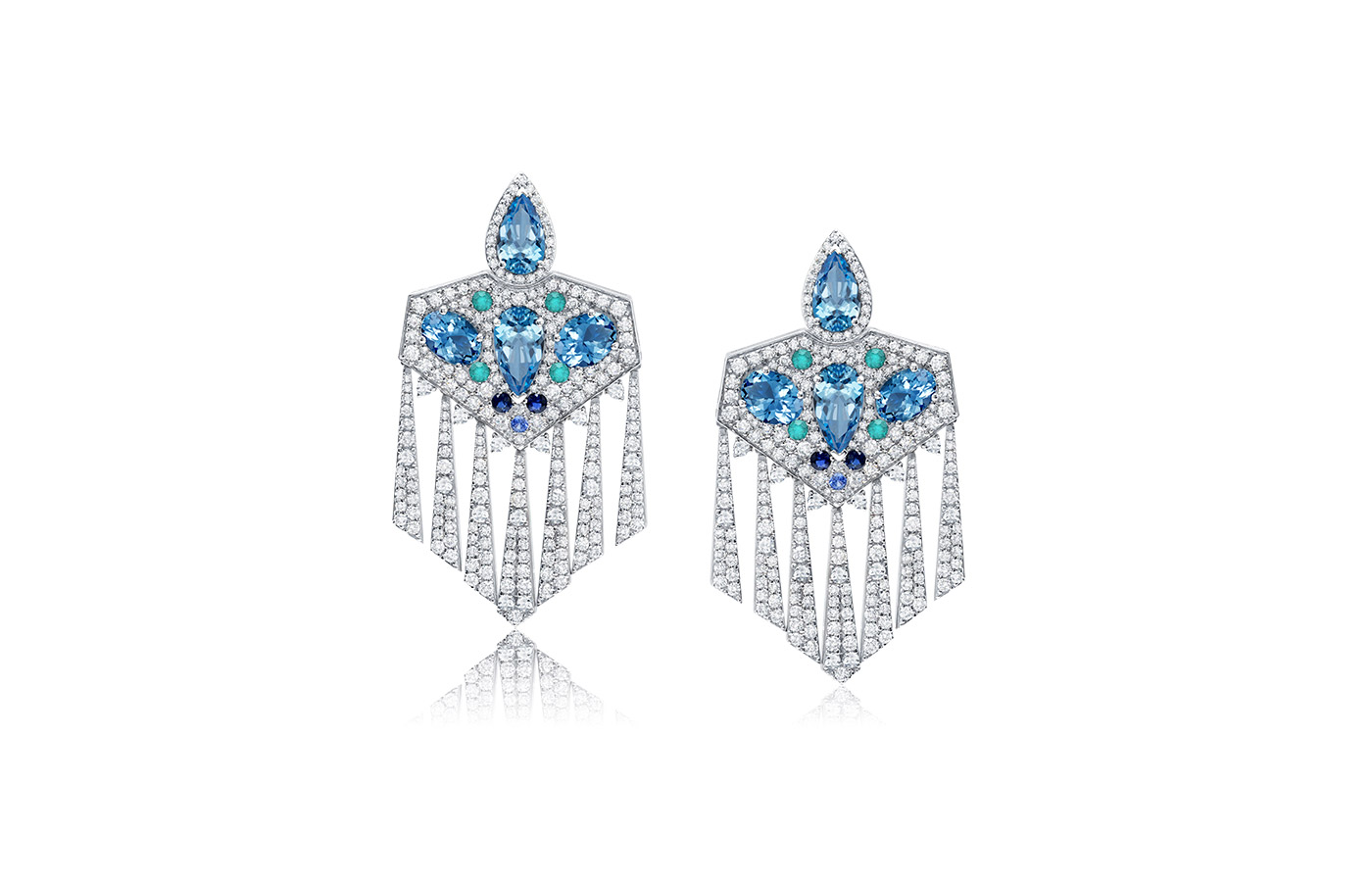  Graziela 'Midnight Aquamarine' earrings with aquamarines, Paraiba tourmalines and diamonds