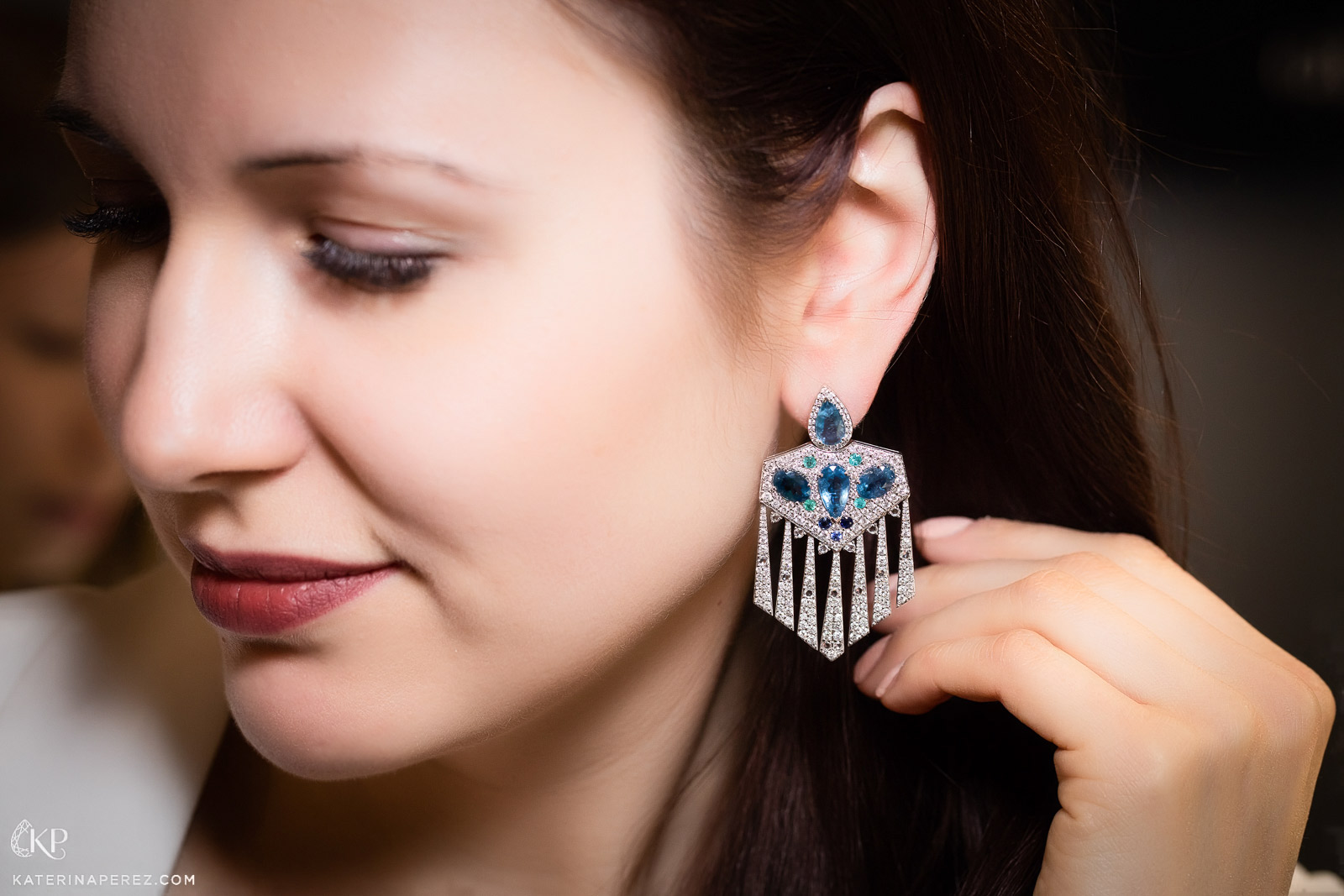  Graziela 'Midnight Aquamarine' earrings with aquamarines, Paraiba tourmalines and diamonds