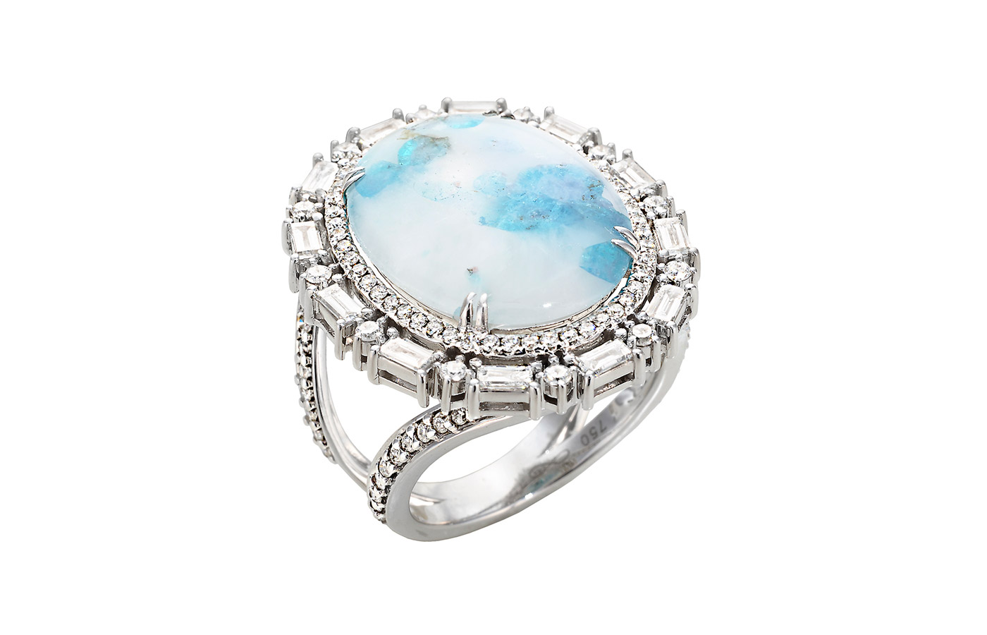 Graziela 'Paraiba Obsession' ring with Paraiba tourmaline slice and diamonds