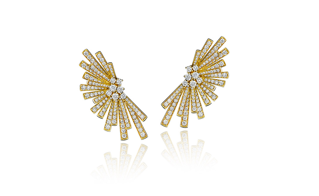  Hueb 'Labrinth' earring in diamond and yellow gold